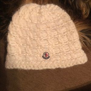 Moncler alpaca wool blend hat ivory